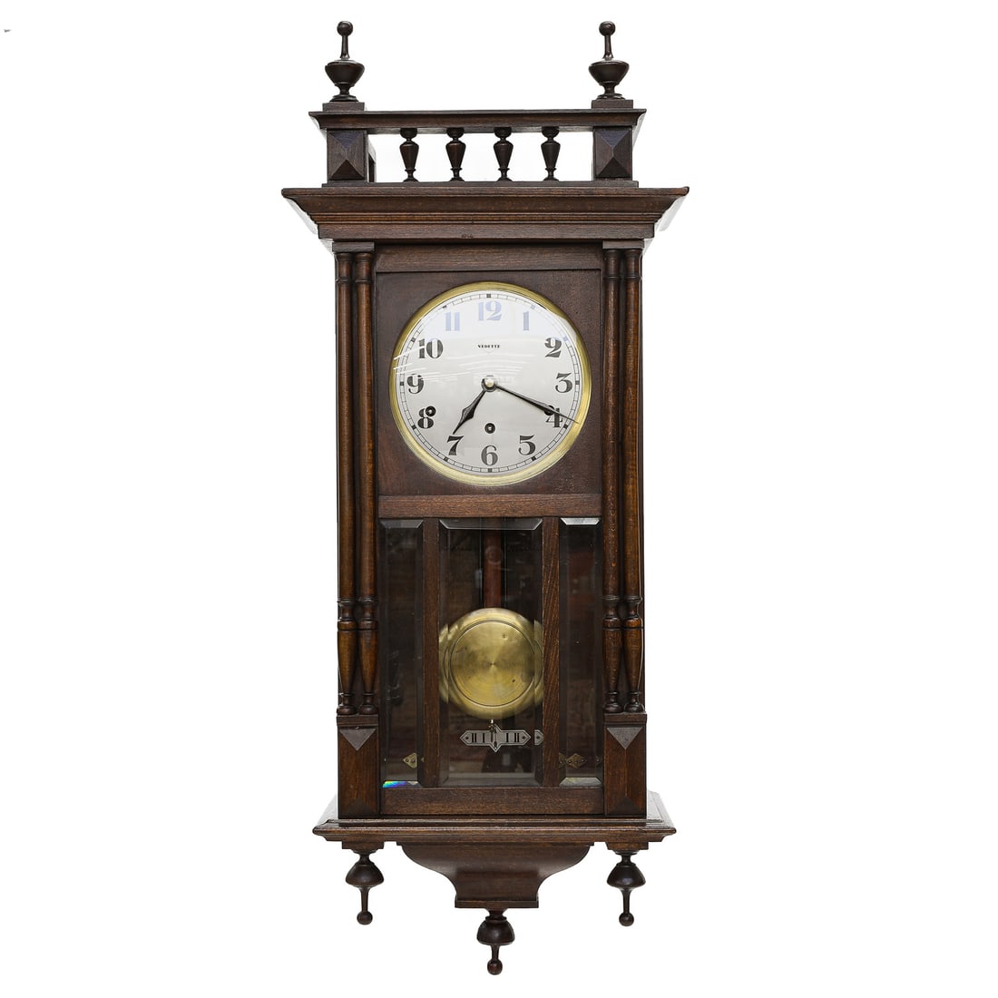 19th C. Vedette Mahogany French Wall Clock (1 of 16)