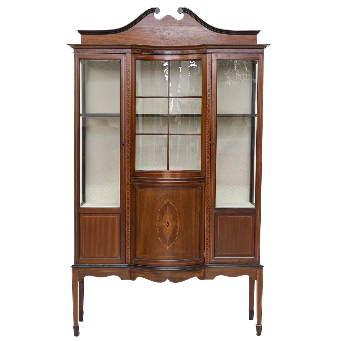Vintage English Edwardian Style Mahogany Display Cabinet (1 of 10)