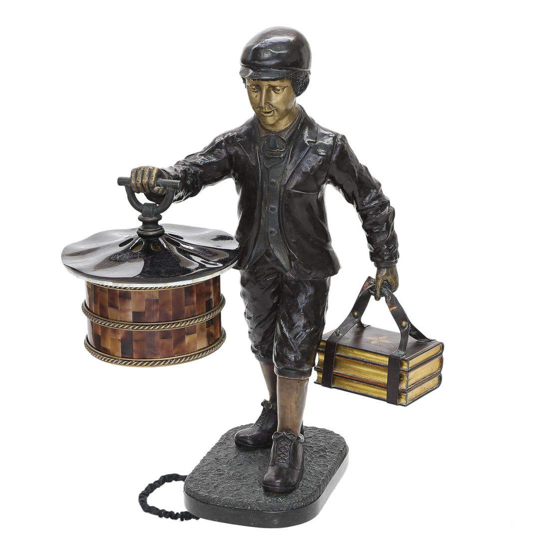 Vintage Discontinued Maitland-Smith Decorative Table/Accent Lamp in Form of School Boy (1 of 10)