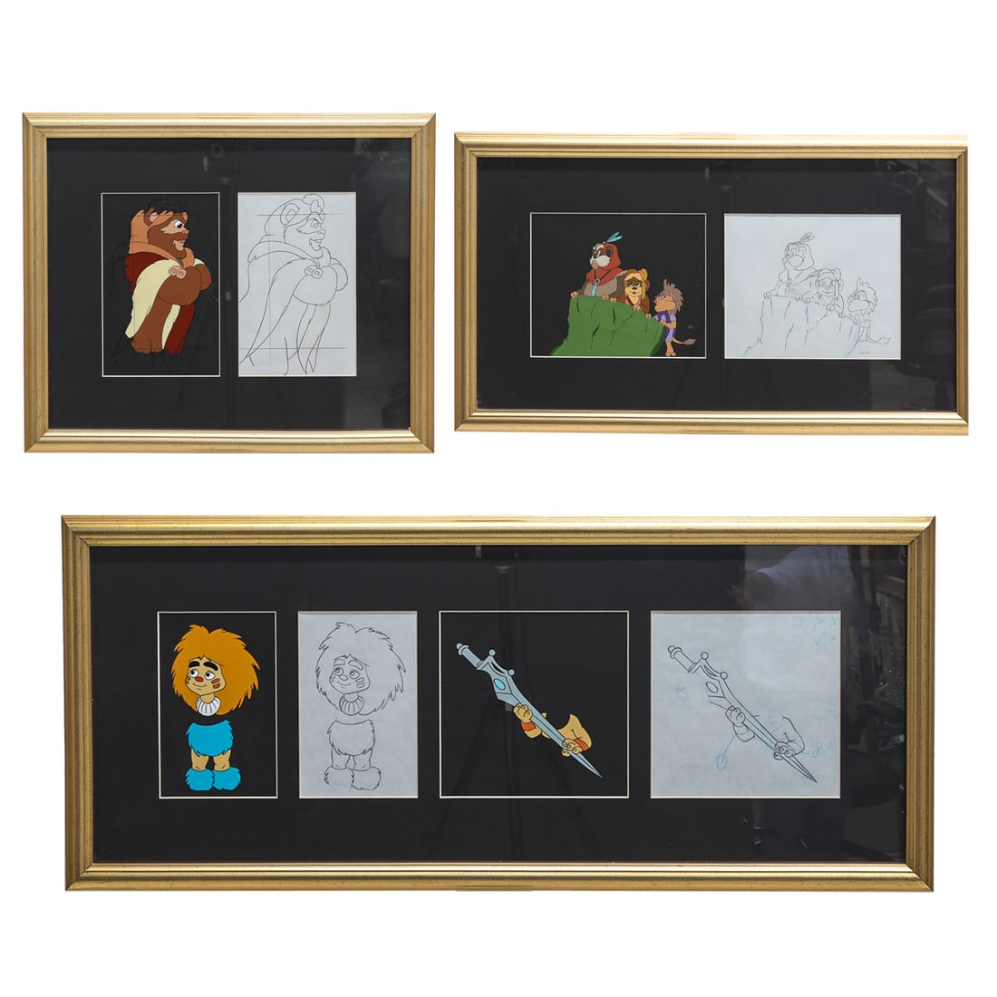 Group of Three Framed Original Drawings and Film Cells from Star Wars (1 of 10)