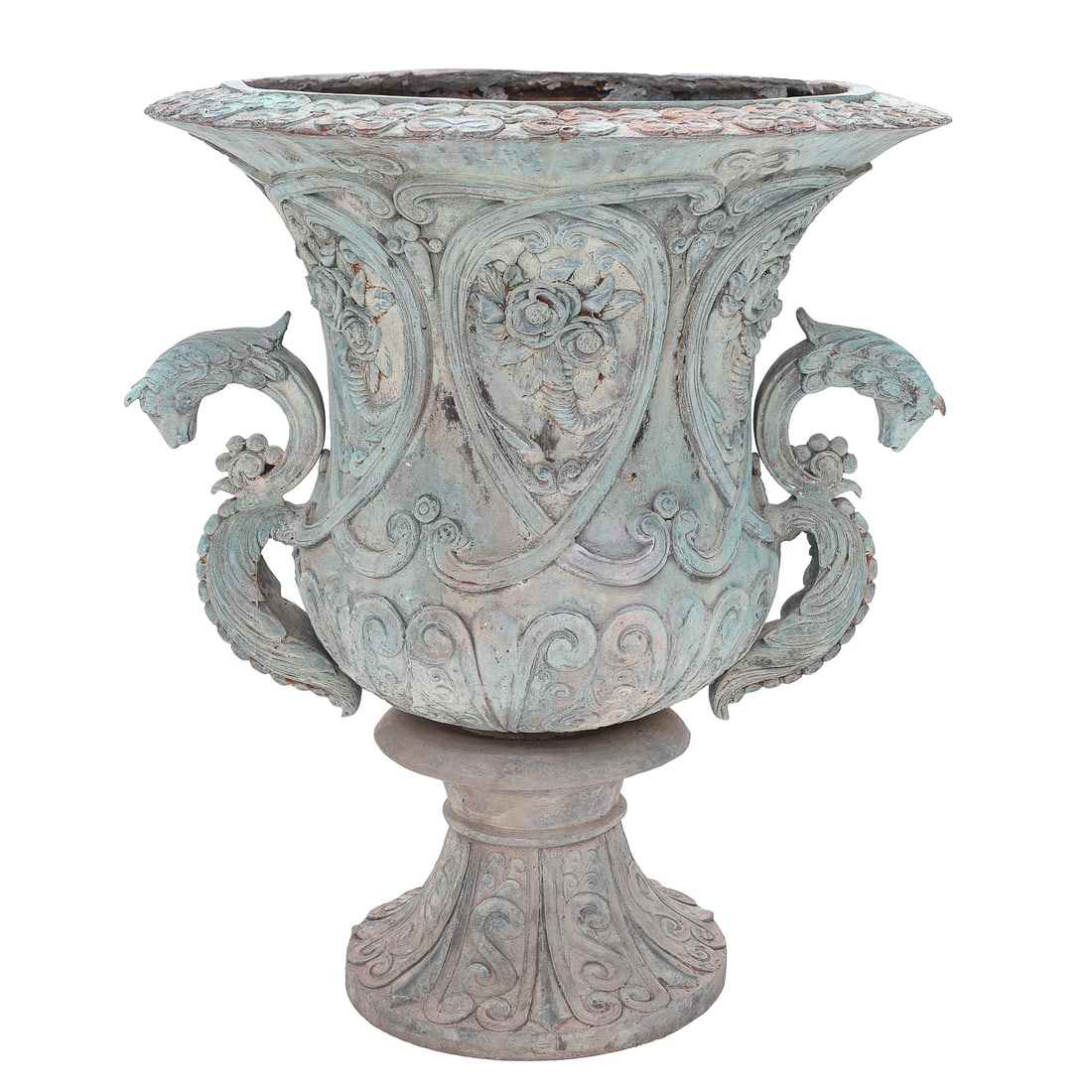 Vintage Verde Bronze Garden Urn (1 of 4)