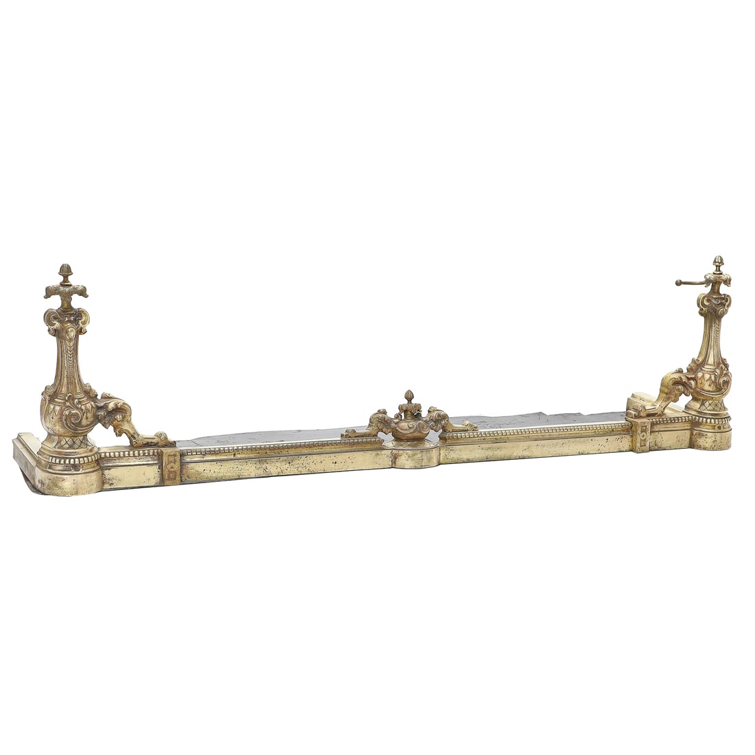 Vintage French Louis XVI Style Brass Fireplace Fender (1 of 8)