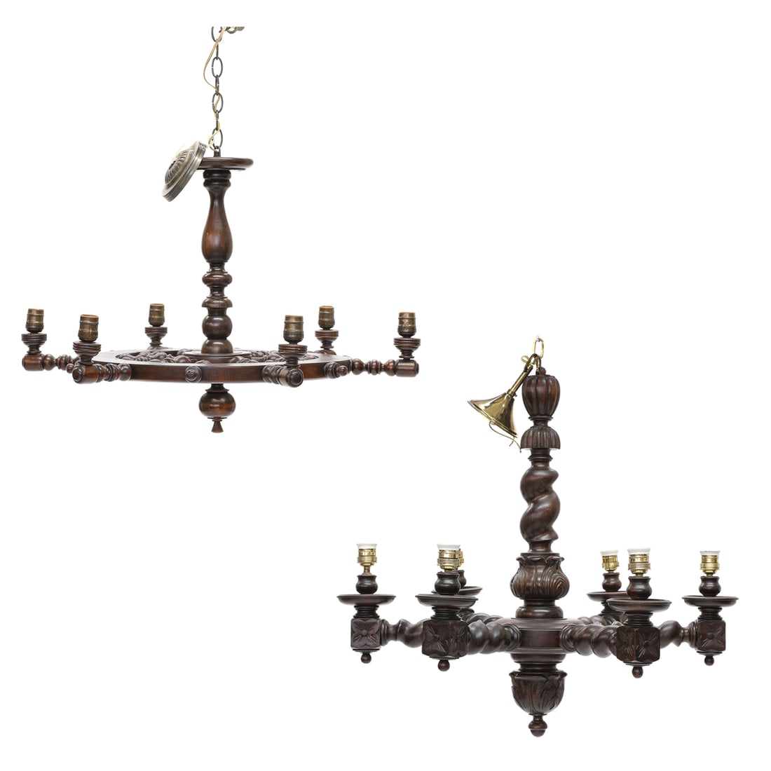 Vintage Beech Wood Chandeliers, Two Total (1 of 9)
