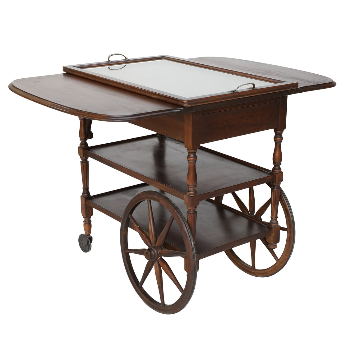 Vintage American Mahogany Tea Trolley (1 of 11)