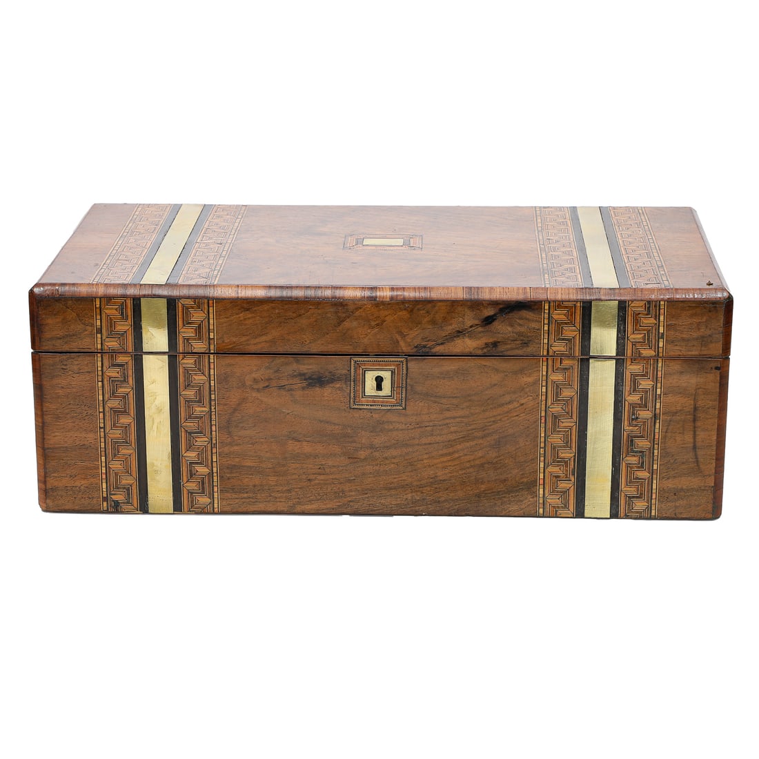 19th C. English Walnut Inlaid Traveling Lap Desk (1 of 9)