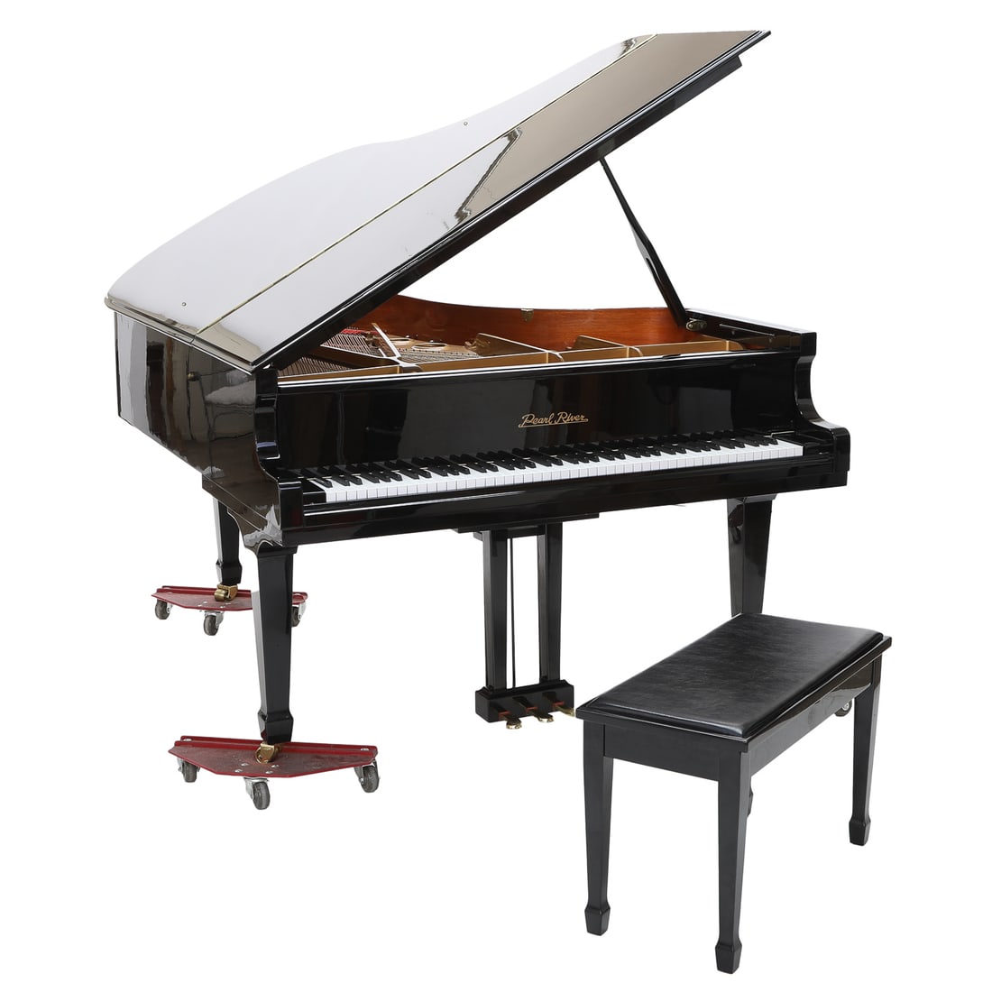 Pearl River GP 188 Black Lacquered Grand Piano with Companion Stool (1 of 17)