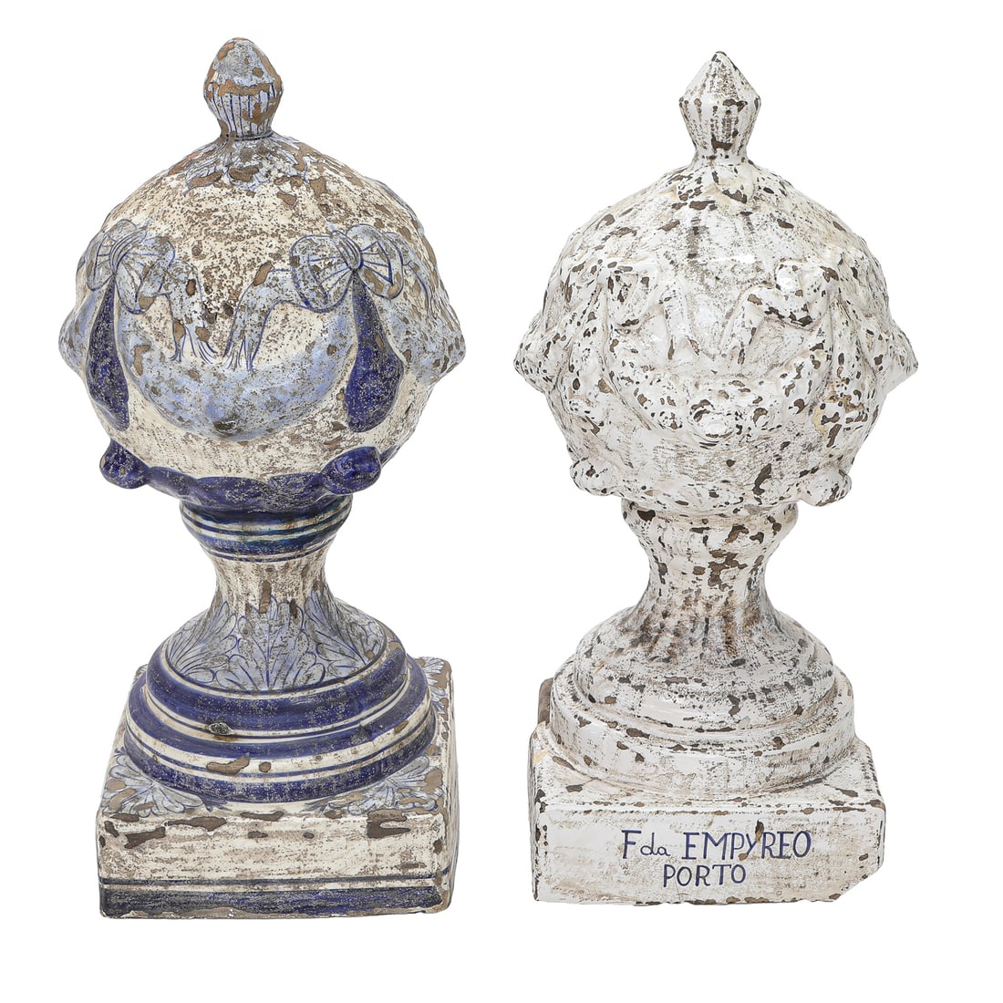 19th C. Portuguese Glazed Companion Garden/Roof Finials, Two Total (1 of 4)