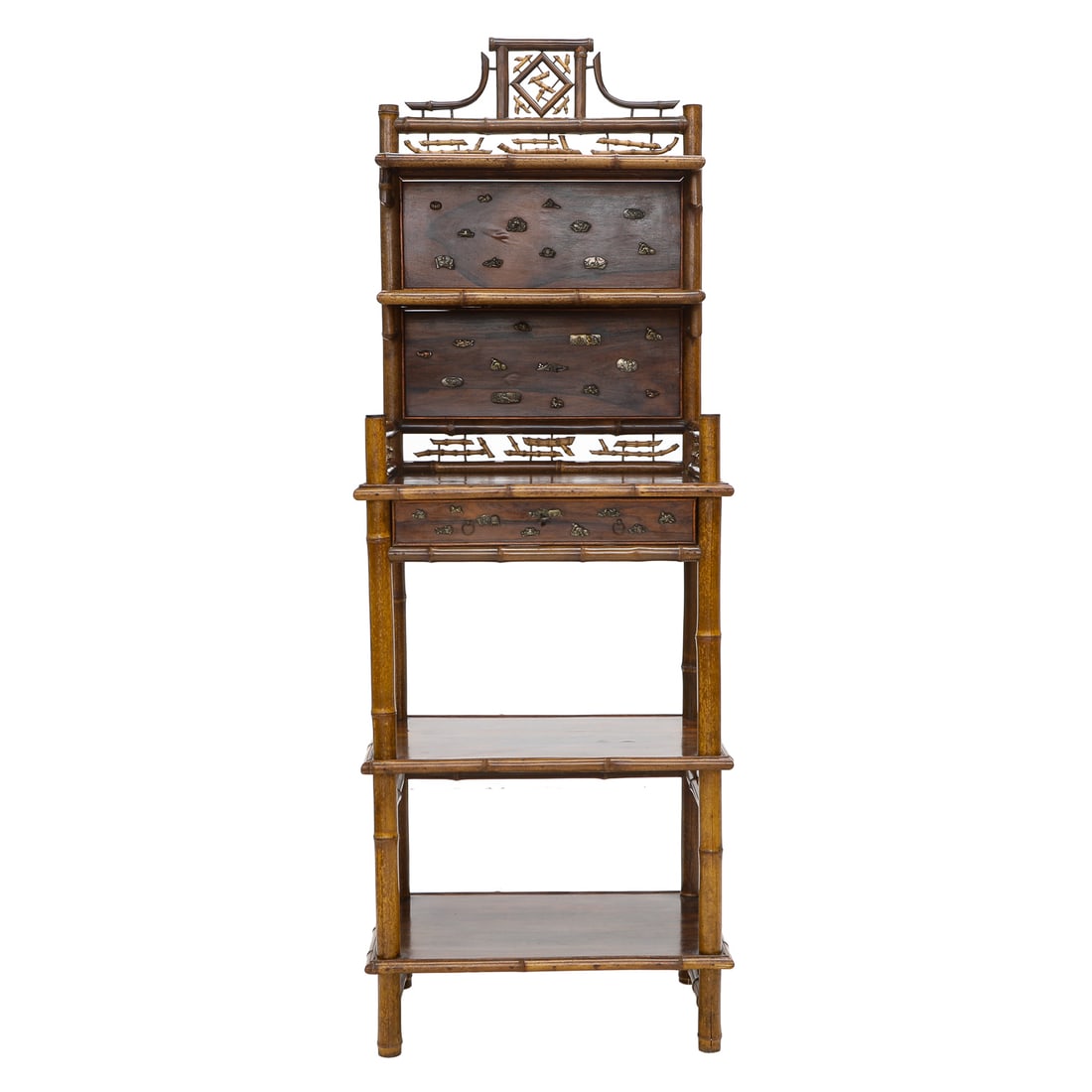 Antique Anglo Oriental Bamboo and Rosewood Etagere/Stand (1 of 8)
