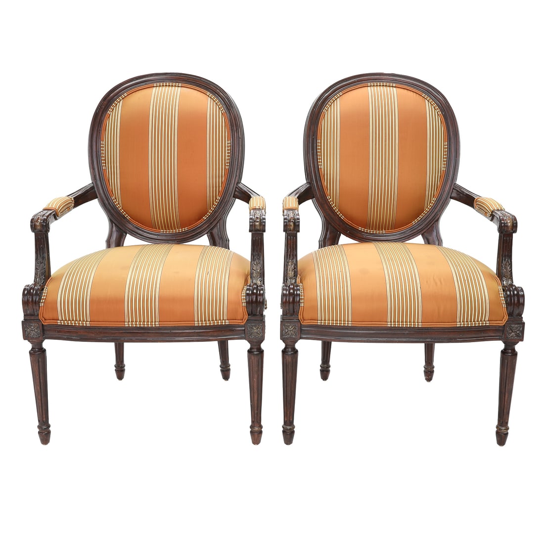 Jeffco Furniture Louis XVI Cabriolet Style Arm Chairs, Pair (1 of 6)