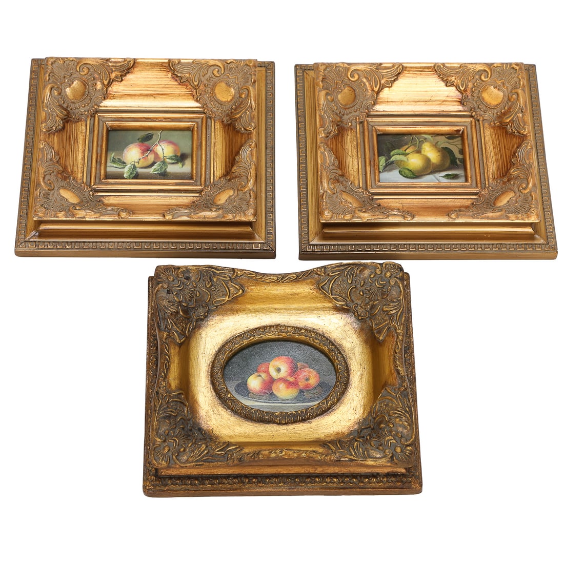 Group of Fruit Still Life Paintings, Oil on Artist Board, Three Total (1 of 4)