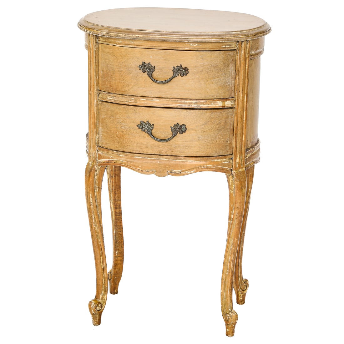 Vintage French Louis XV Style Oval Side Table, Previously Painted Finish (1 of 7)