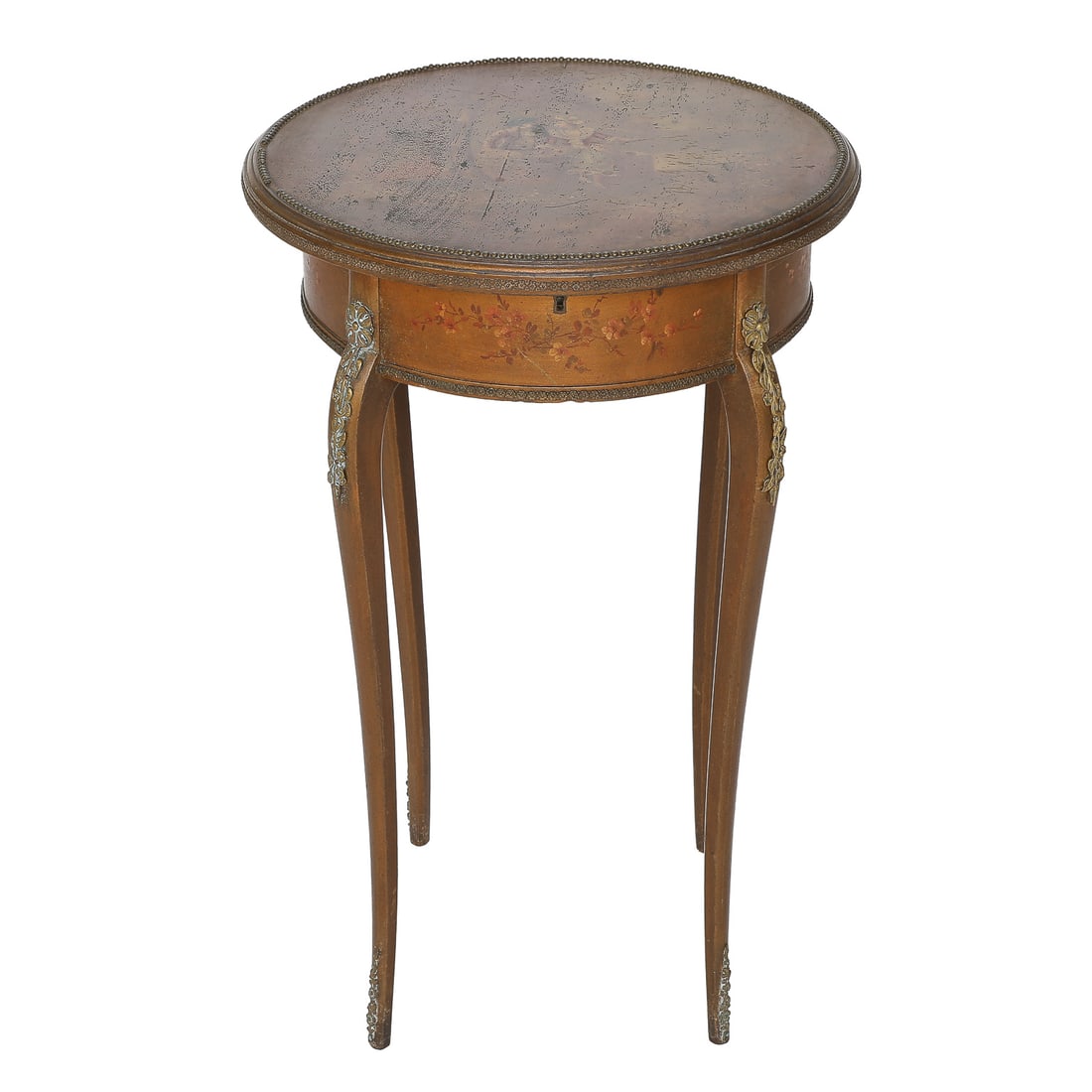 Antique French Louis XV Style Round Occasional Table Having Vernis Martin Style Decorations (1 of 5)