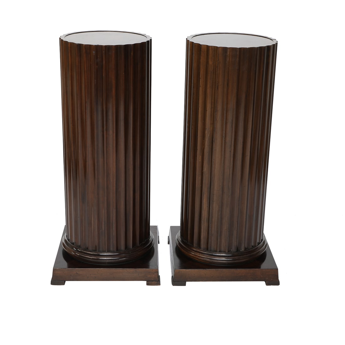 Vintage Baker Furniture Walnut and Burl Walnut Round Fluted Columns (1 of 7)