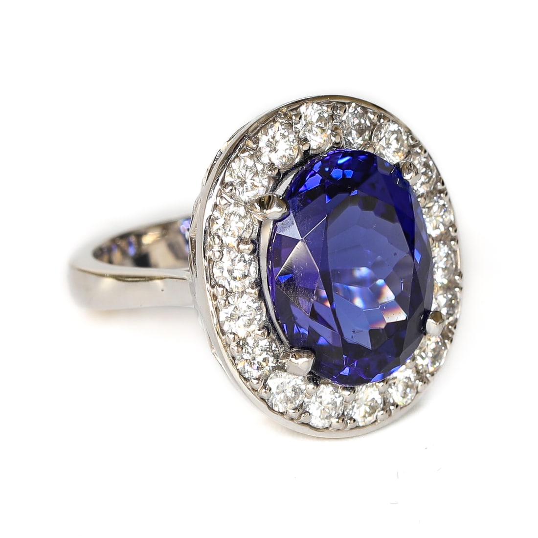 18K White Gold Tanzanite and Diamond Ring, Size 6.75 (1 of 5)
