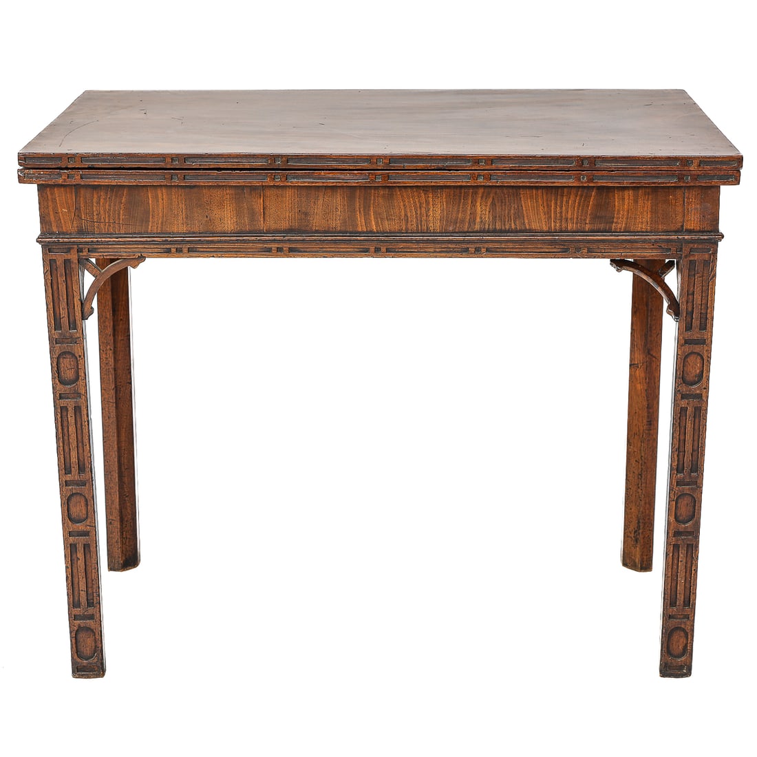 19th C. George III Style English Carved Mahogany Lift Top Game Table (1 of 11)