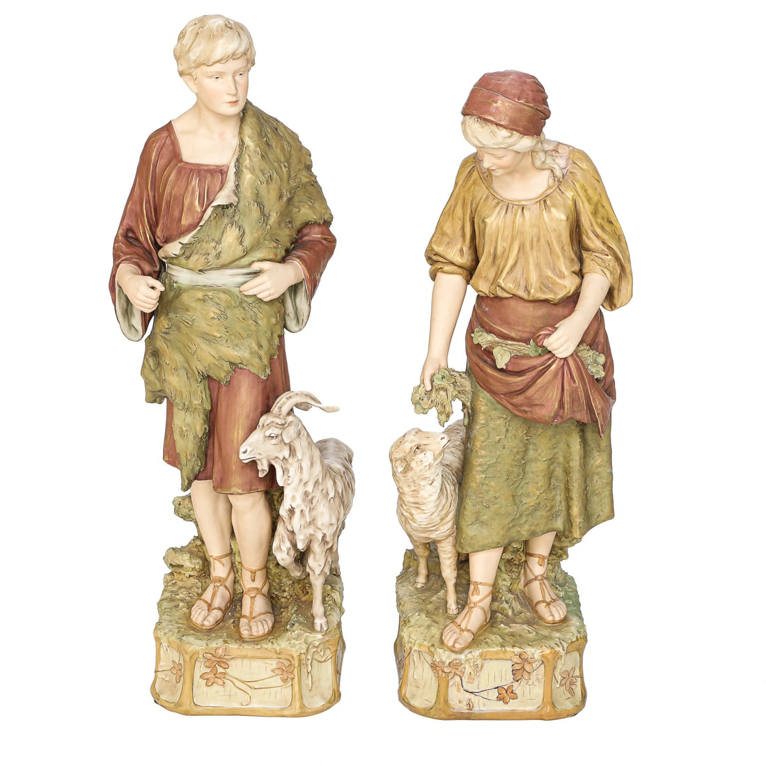 19th C. Royal Dux Bohemia Porcelain Figures, Pair, Male and Female (1 of 9)