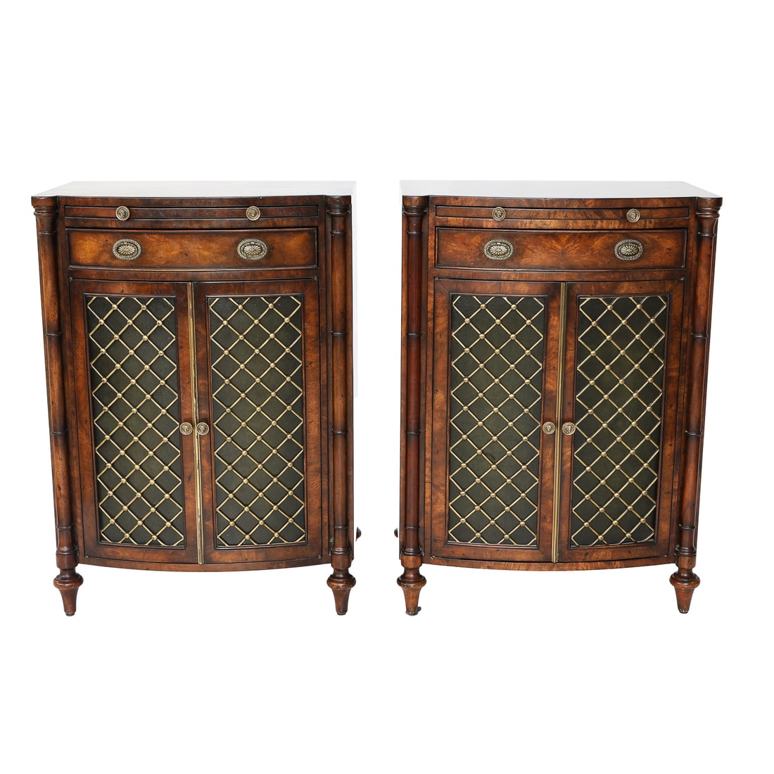 Althorp by Theodore Alexander Shaped Front Mahogany Nightstands, Pair (1 of 10)