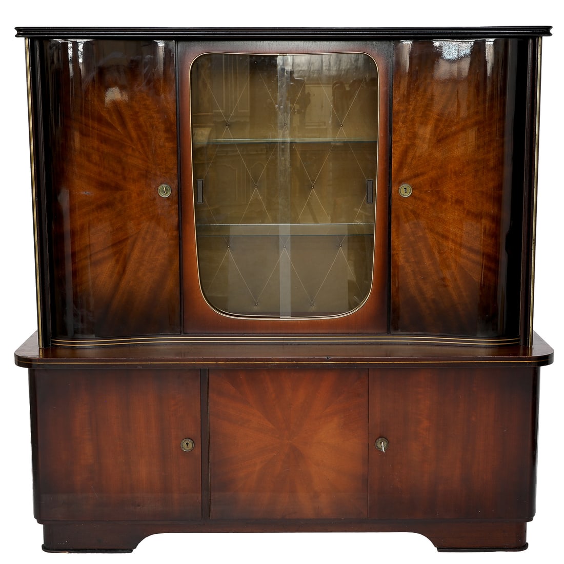 Vintage Mahogany Art Deco Style Display/Bar Cabinet (1 of 9)