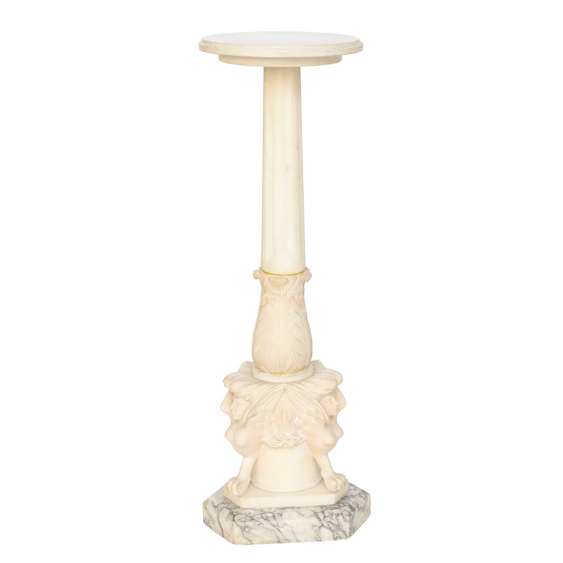 Antique White Italian Marble Pedestal (1 of 8)