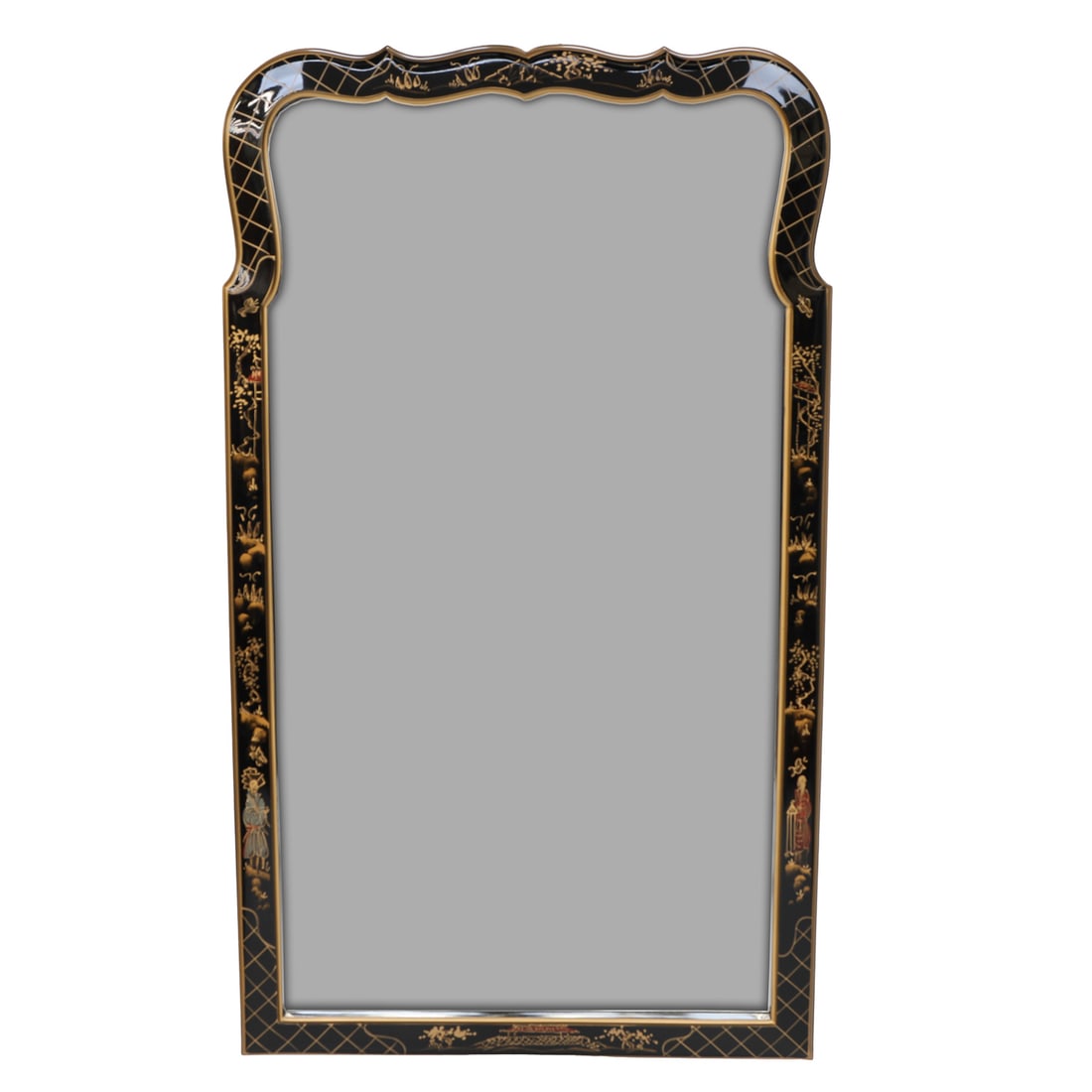 Vintage Carolina Mirror Company Black Lacquered Wall Mirror (1 of 7)