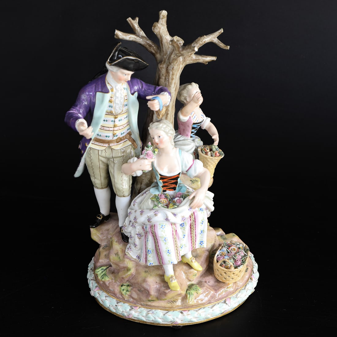 Antique Meissen Hand Painted Porcelain Courting Gardners Grouping (1 of 5)