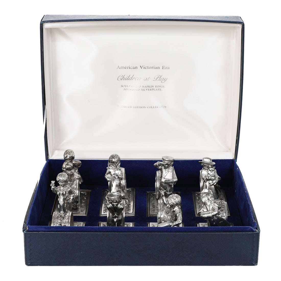 American Victorian Era Children at Play Limited Edition Collection, Sculptured Napkin Rings in (1 of 9)