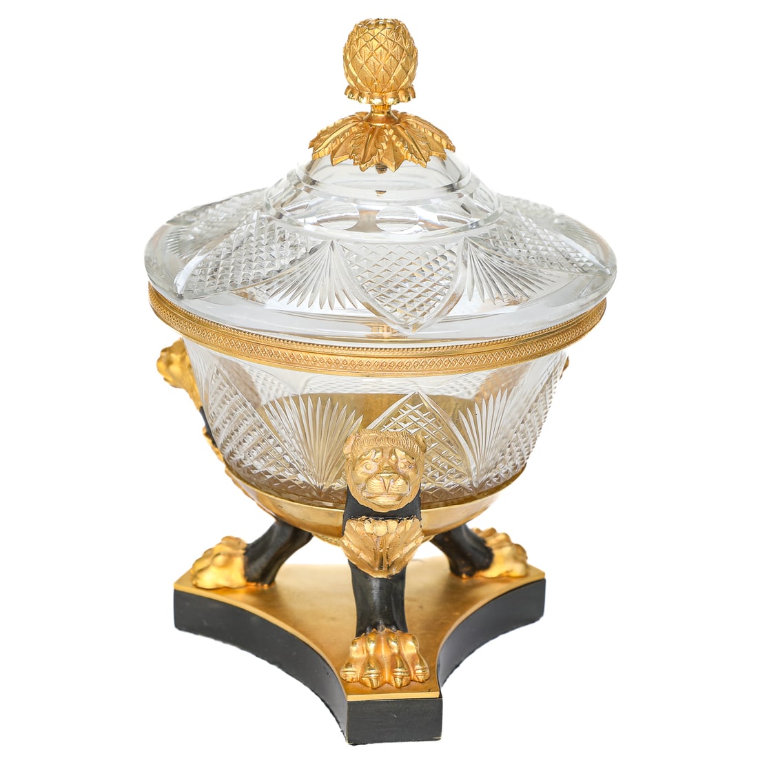 French Empire Style Gilt Bronze and Cut Glass Bonbonniere (1 of 8)