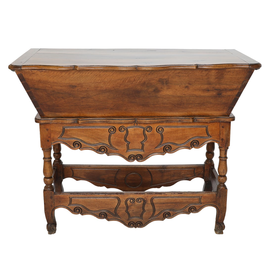 Early 19th C. French Provincial Style Carved Walnut Petrin/ Dough Box (1 of 11)