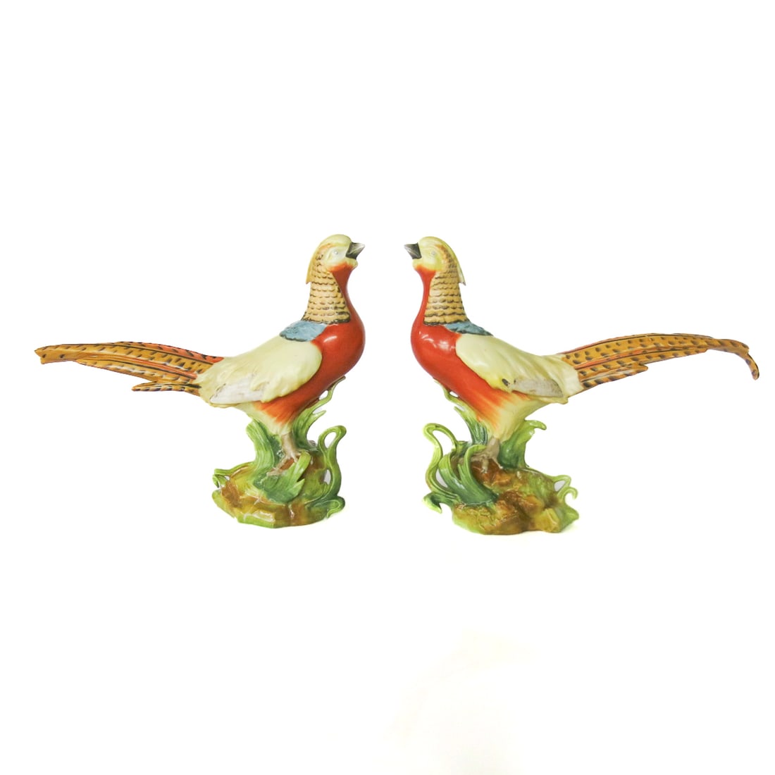Multi Color Porcelain Pheasants, Pair (1 of 7)