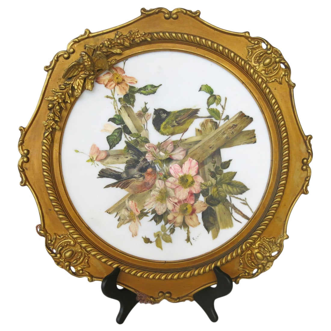 Hand Painted Framed Circular Plaque (1 of 7)