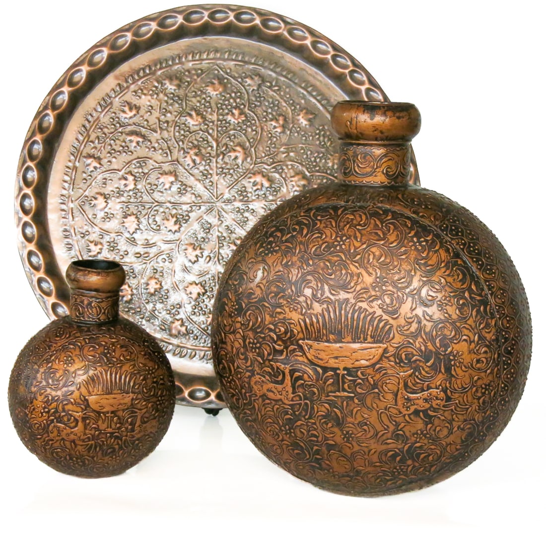 Copper Finish Metal Decorative Items, Three Total (1 of 9)