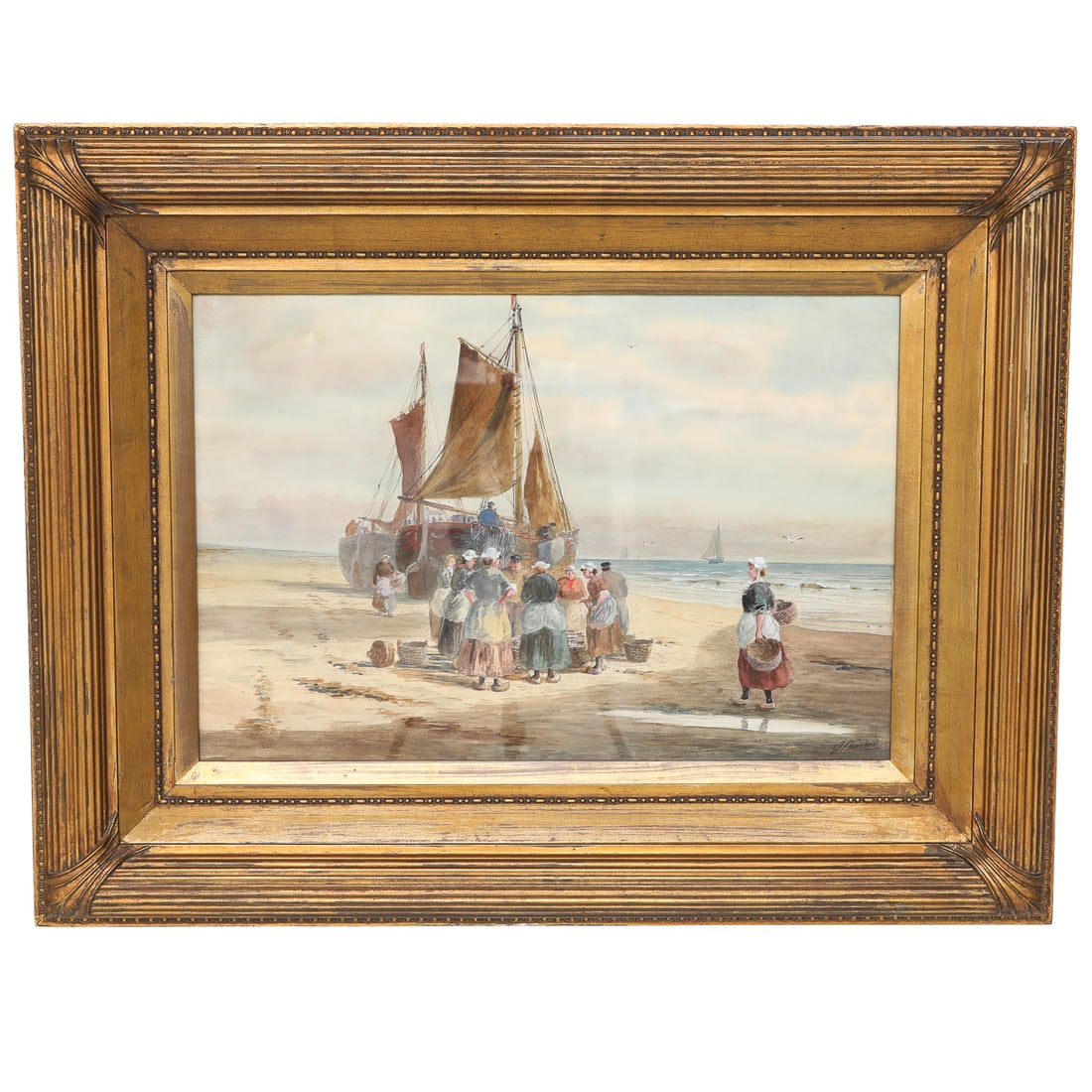 Nautical Scene, Watercolor and Gouache on Canvas (1 of 6)