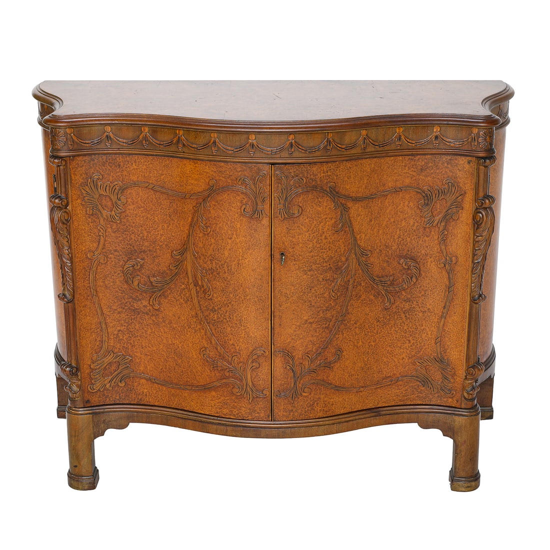 Vintage Ruder Brothers, New York, Walnut and Burl Walnut Serpentine Shaped Server (1 of 10)