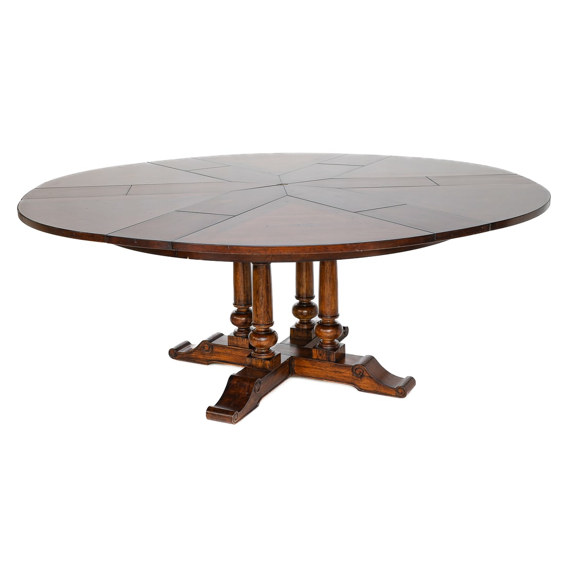English Style Extending Circular Cherry Finish Dining Table (1 of 5)