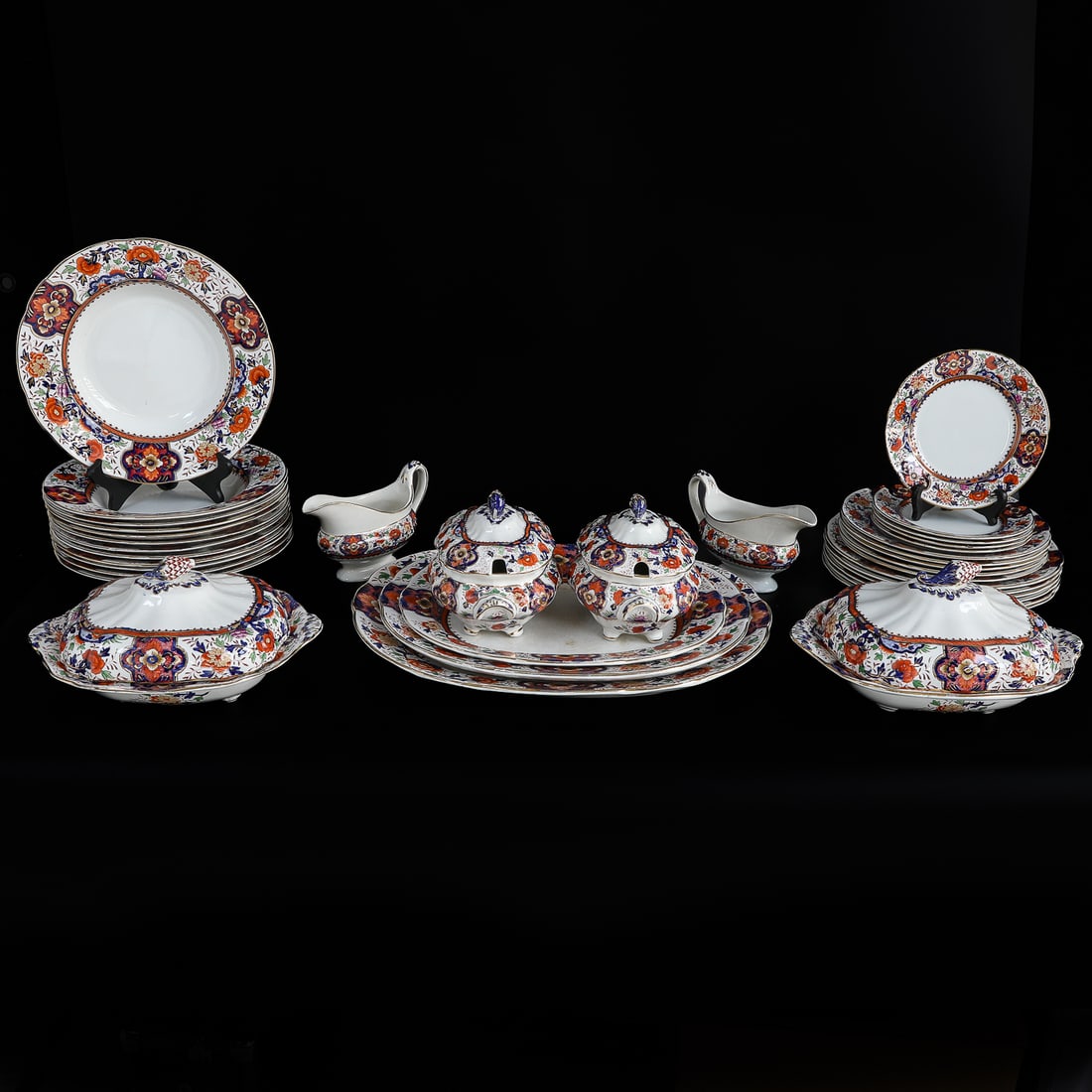 Collection of Antique English Booth's Silicon China, Thirty-Seven Pieces Total (1 of 19)