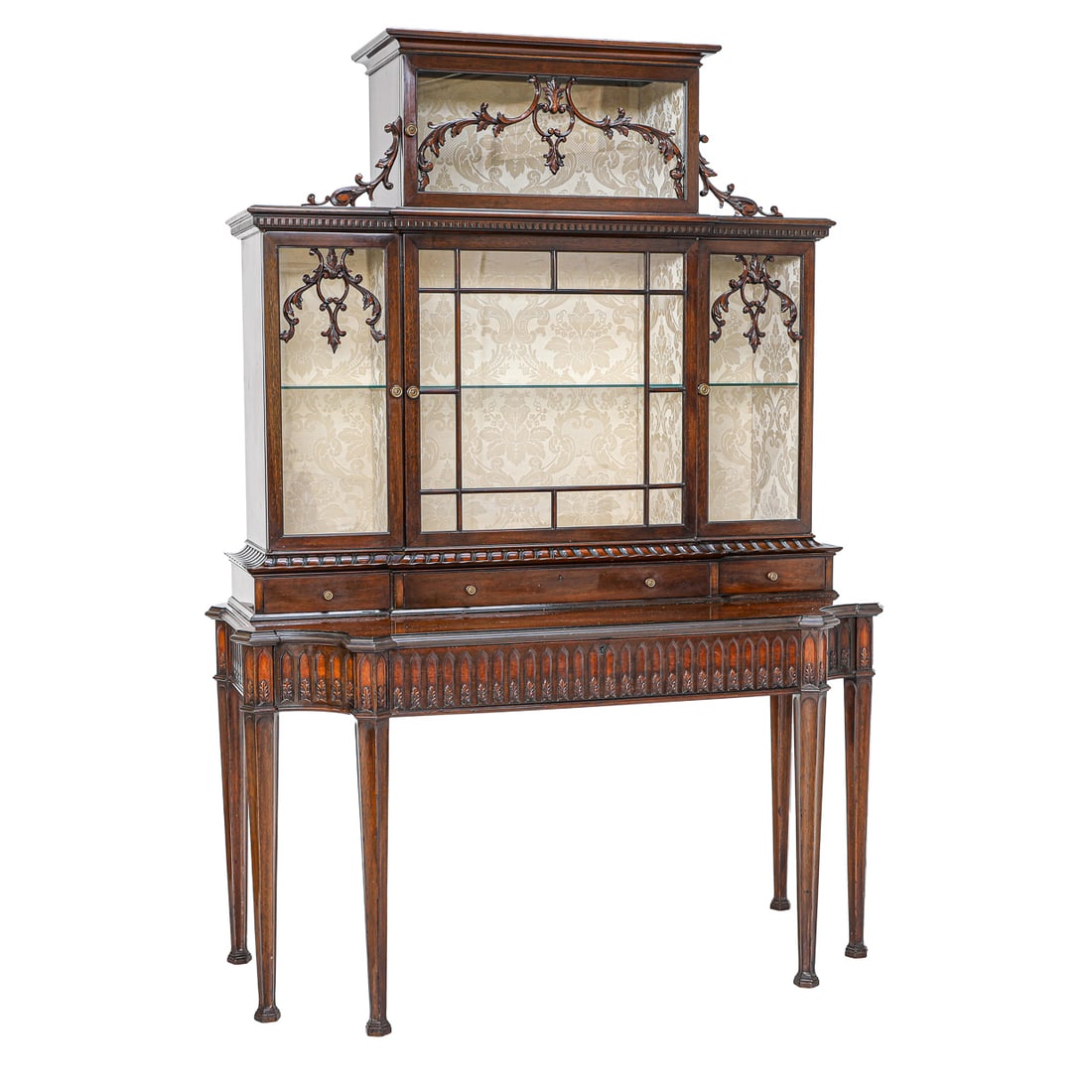 Chippendale Style Mahogany Carved Display Cabinet (1 of 15)