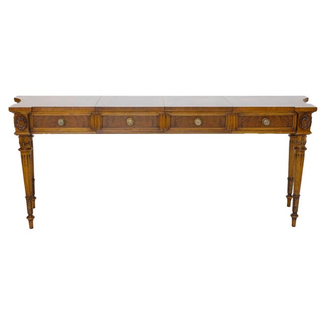 Karges (Evansville, Indiana) Burl Walnut and Walnut Expandable Console Table (1 of 11)