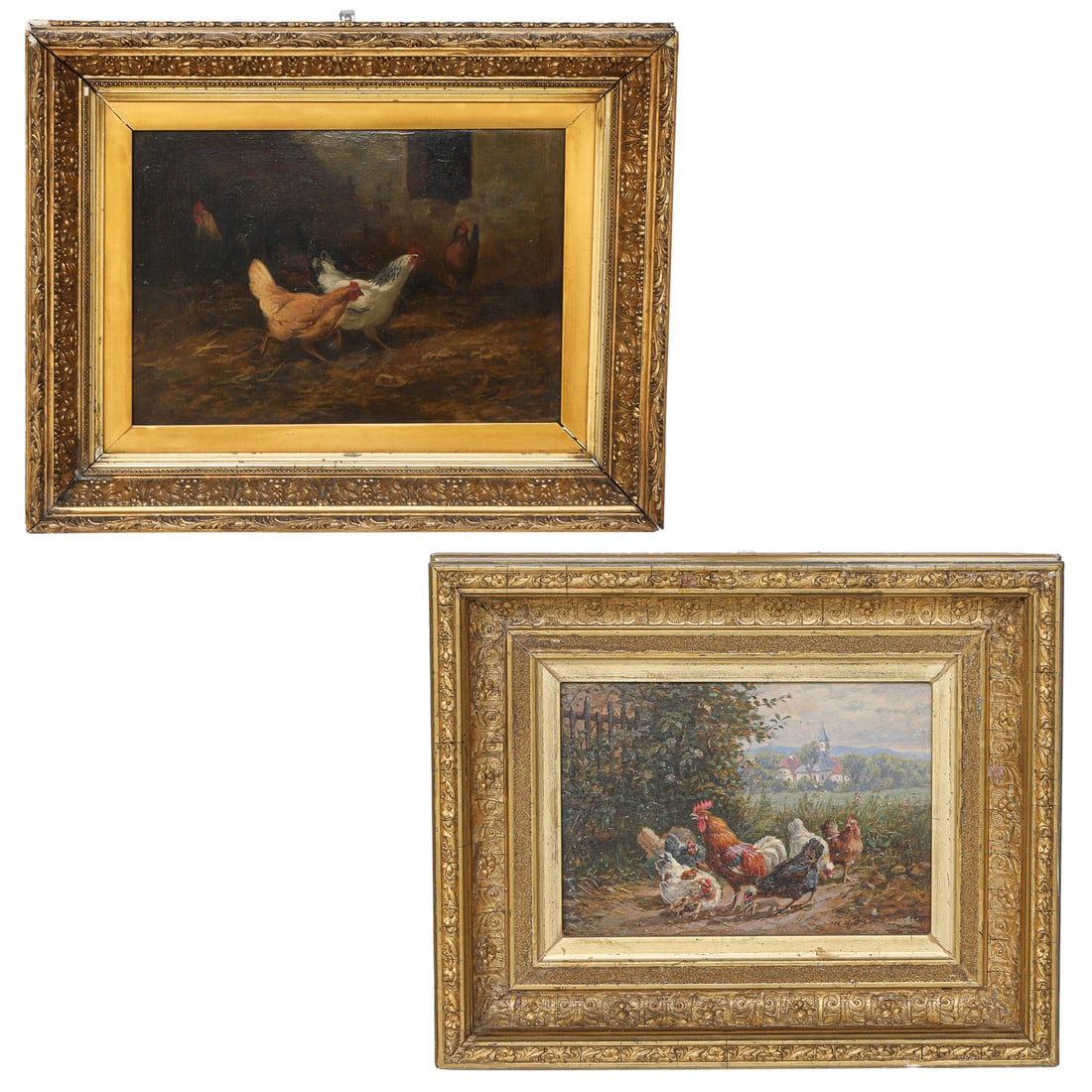 Farmyard Scenes, Oil on Artist Board, Two Total (1 of 11)