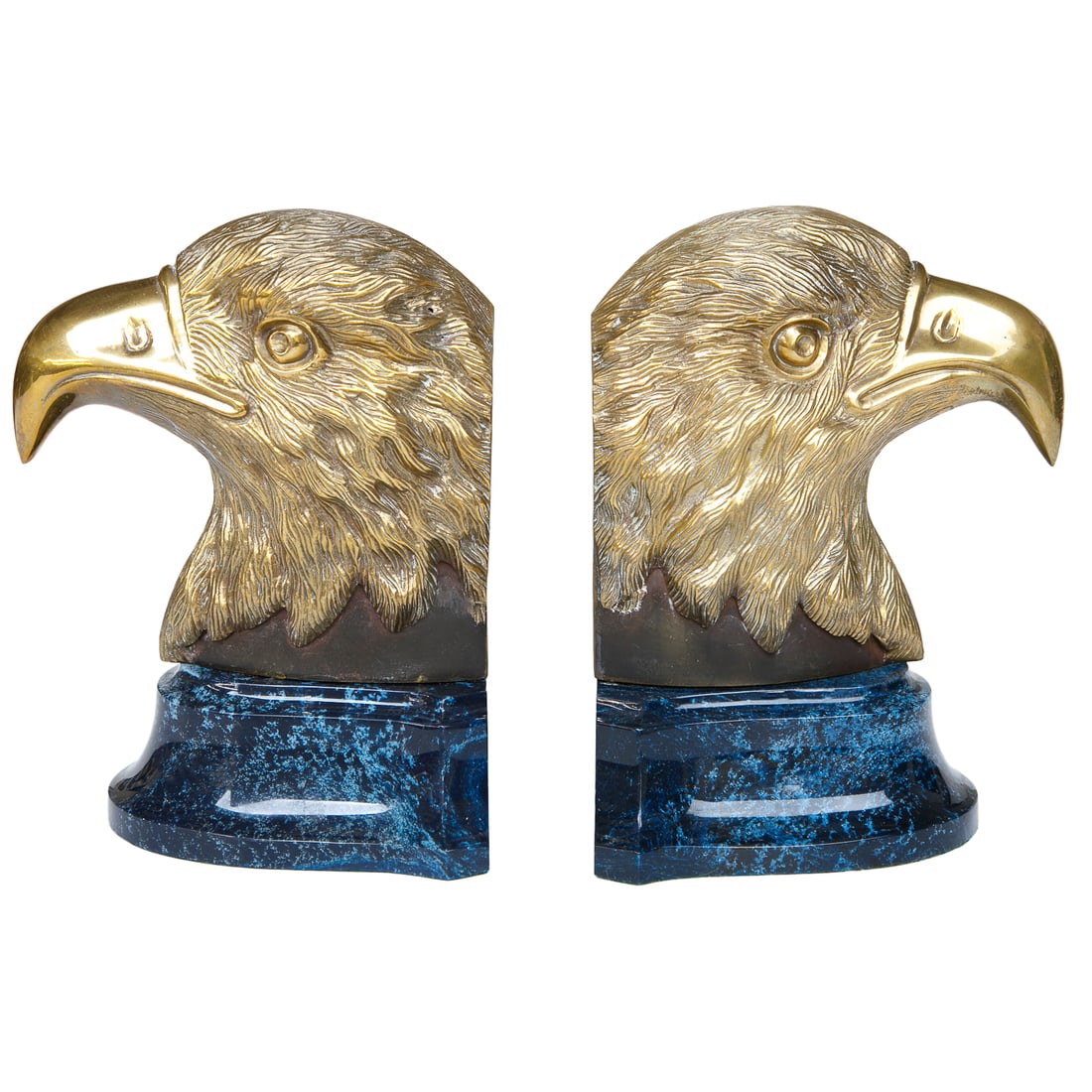 Brass Eagle Head Bookends, Pair (1 of 6)