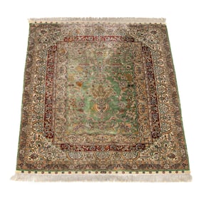 3'2" X 4'10" Turkish Herekeh Silk Signed Rug