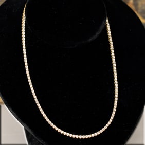 16 Inch 14K Yellow Gold Natural Diamond Necklace