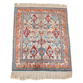 3'3" X 5'5" Turkish Herekeh Silk Rug