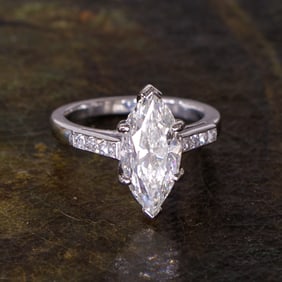 Platinum Diamond Engagement Ring, Size 6