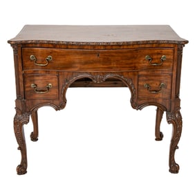 Late 18th/Early 19th C. English Mahogany Serpentine Shaped Dressing Table
