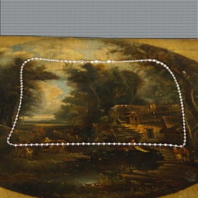 36 Inch 14K White Gold Diamond Station Necklace