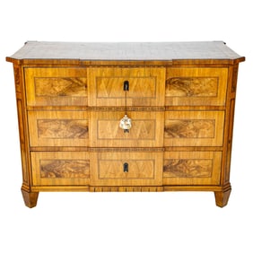 Late 18th C. Gustavian Style Walnut Chest of Drawers