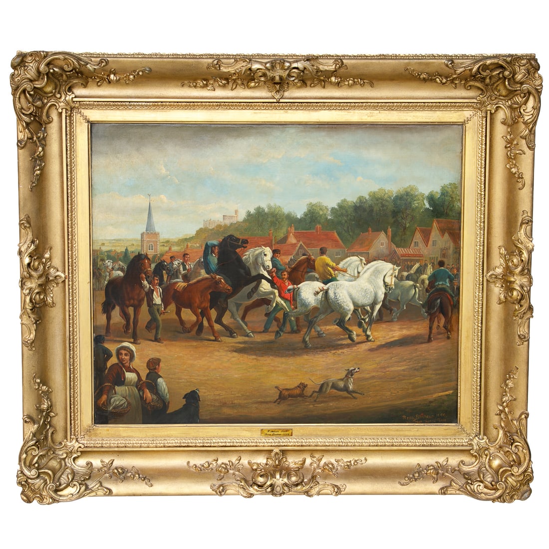 19th C. Rosa Bonheur (1822-1899) Windsor Horse Fair, Equestrian Scene, Oil on Canvas (1 of 7)