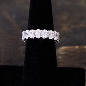 Platinum Natural Diamond Eternity Ring, Size 6.75