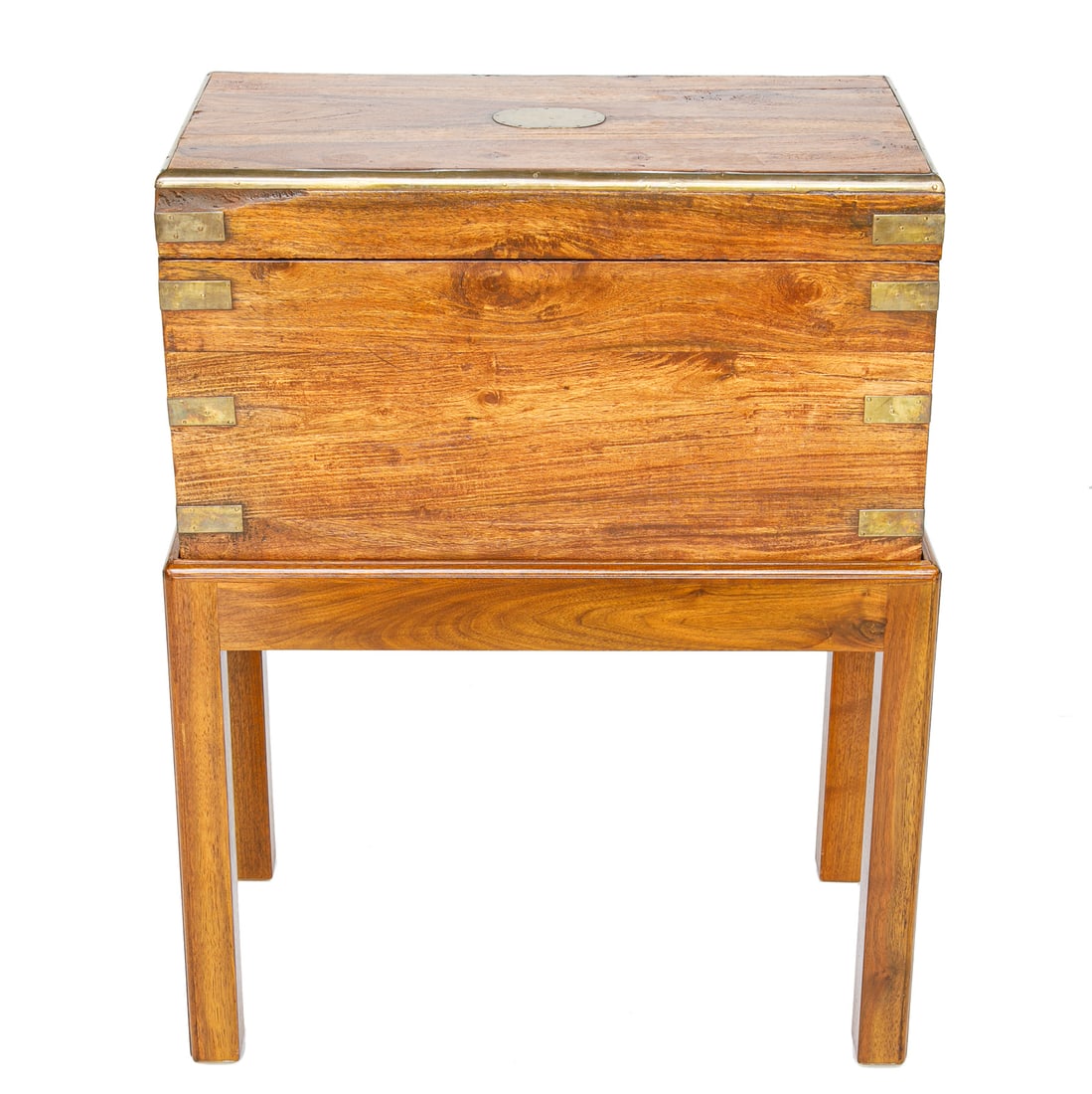 Late 19th C. English Walnut Campaign Style Box on Stand (1 of 6)