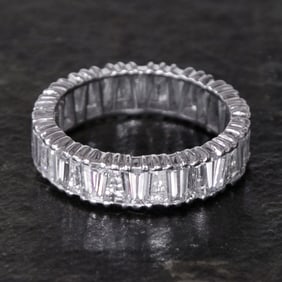 Platinum Diamond Eternity Ring, Size 8.5